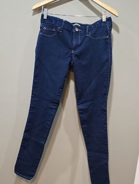 Express Women's Navy Skinny Jeans - Dark Blue Stretch